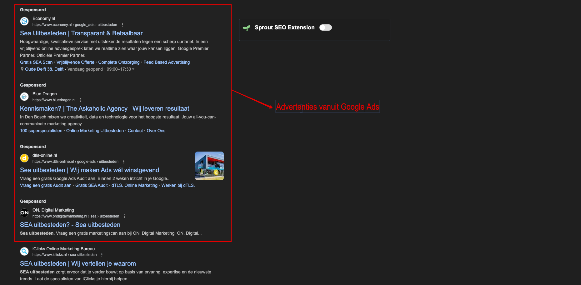 advertenties in Google