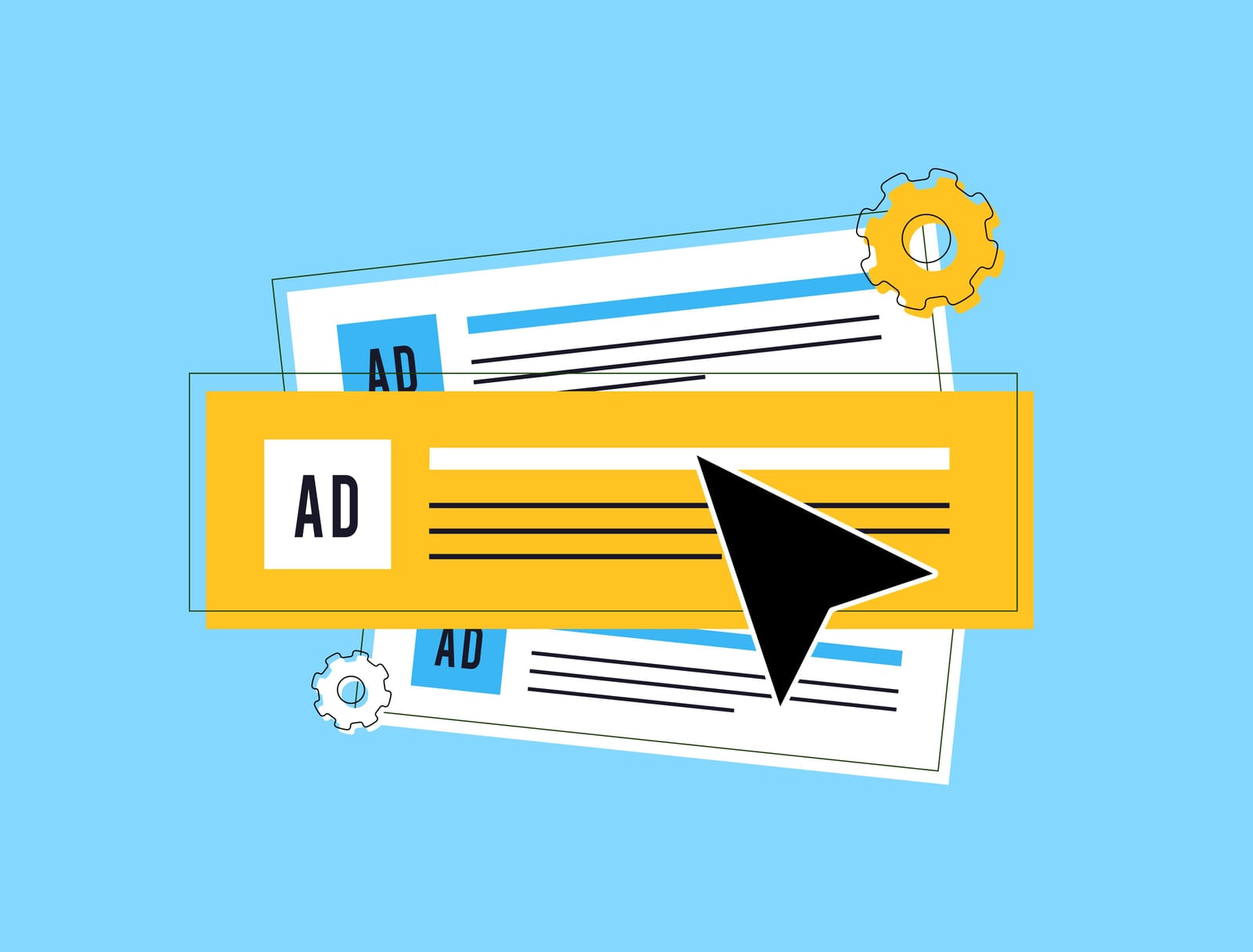 illustratie van een klik op een advertentie